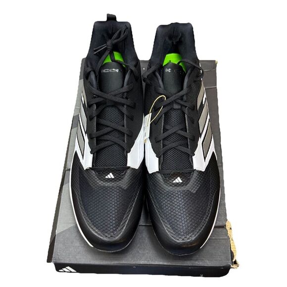 Adidas Mens Icon 8 Baseball Cleats Black White Metal Molded Cleats Size 17 NWT - Picture 3 of 8